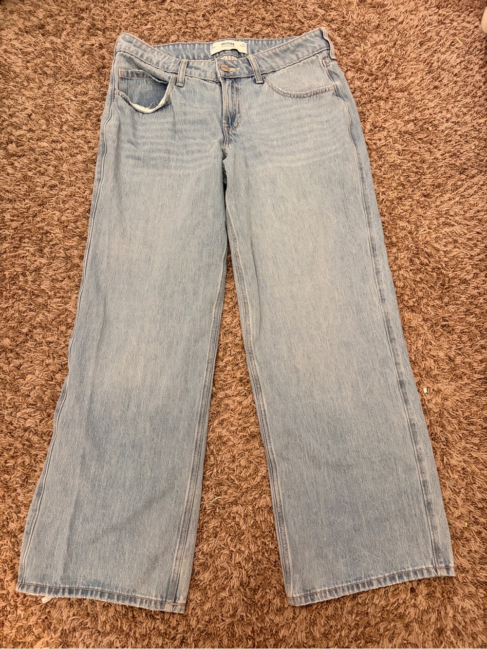 Hollister Pale Blue Wide Leg Jeans